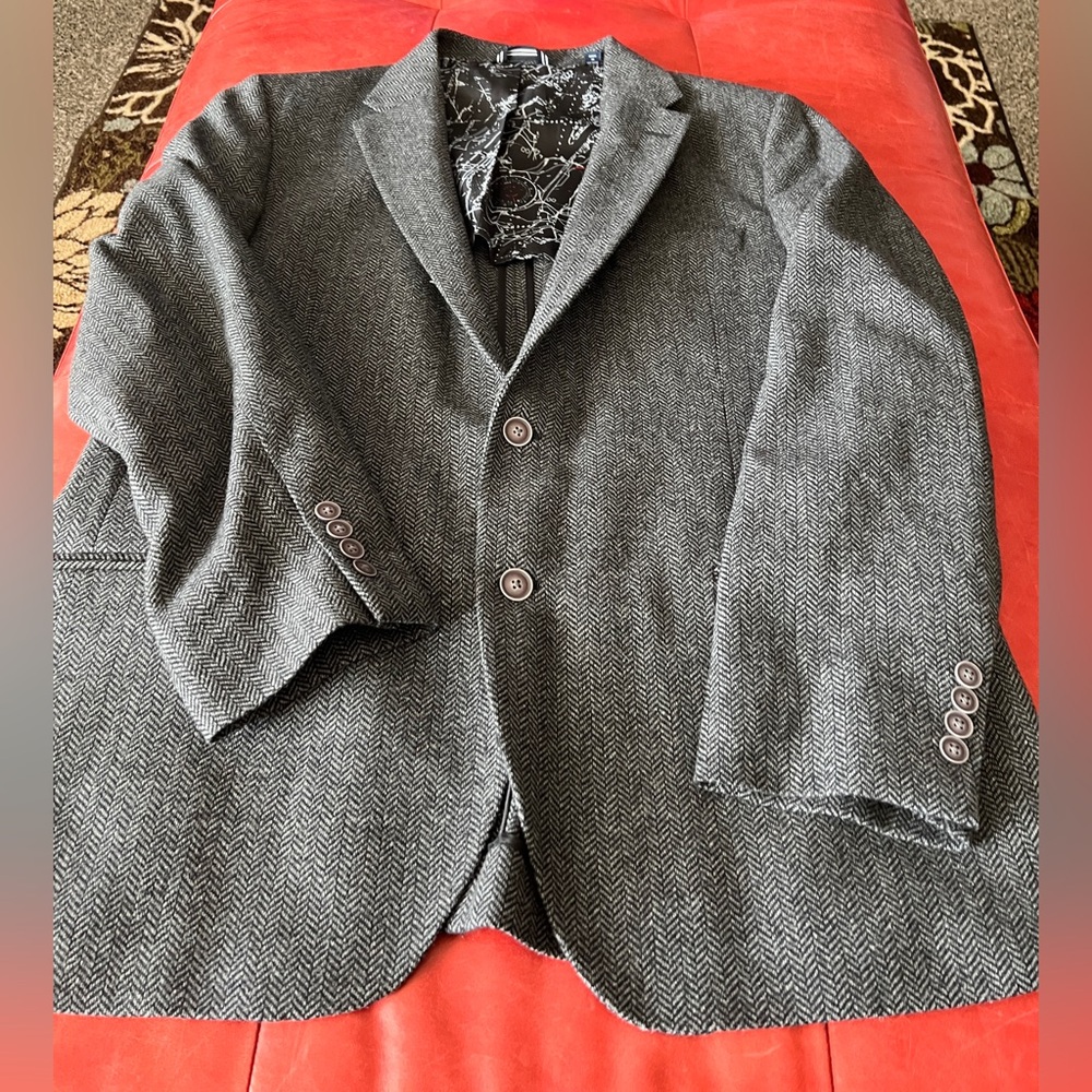 Nautica Classic Gray Herringbone Blazer size 46R